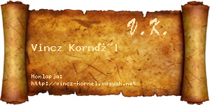Vincz Kornél névjegykártya